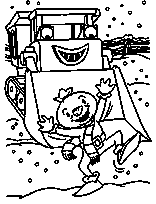 coloriage l epouvantail et le tractopelle